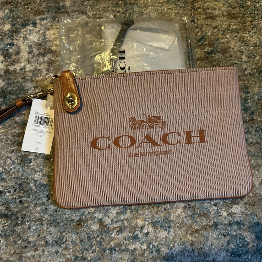 Coach Brown Wristlet